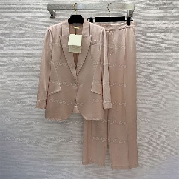 

designer women suit luxury professional ol coat pants double breasted lapel blazer pants, Black