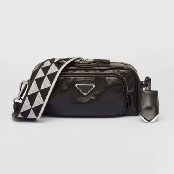 

cross body bag multi pocket underarm handbags wrinkle texture shoulder bags triangle hardware genuine leather shopping pocket embroidery let