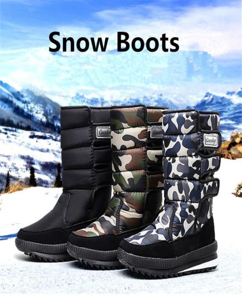 

women039smen039s snow boots waterproof nonslip cotton shoes highoutdoor midleg boots8316182, Black