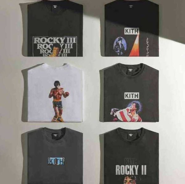 

rocky kith t shirt men women t-shirt washed tees 0m, White;black