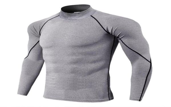 

weightlifting mens turtleneck compression shirts gym gyms t shirt long sleeve tight fitness rashguard40711004936088, Black;blue