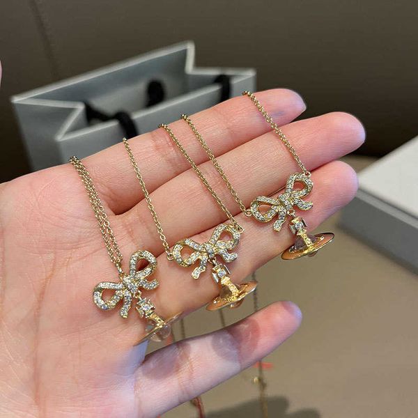 

western empress dowager vivian bowknot planet girl necklace 925 gold pink silver purple ball