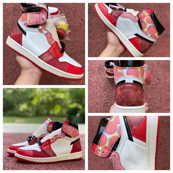 

jumpman 1 high og across the spider-verse basketball shoes university red/black-white outdoor trainers sports sneaker with box