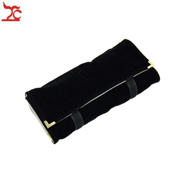 

portable jewellery organizer velvet necklace storage holder case for travel jewelry roll bagpouch factory directselling5882868, Black;white