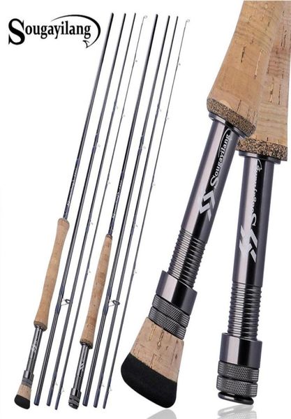 

sougayilang 4 section 2 7m fly fishing rod portable eva metal handle carbon fiber body fly rod outdoor bass fishing pole j1210320h4668952
