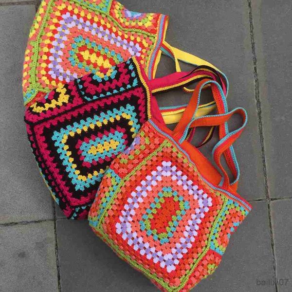 

other bags travel beach bag het women's shoulder bag knitting shopper purses color hollow tote bags for women handbag, Black;red
