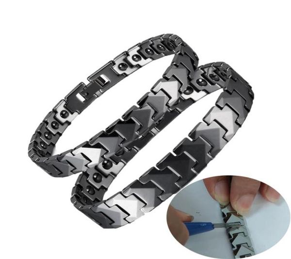 

antiscratch tungsten bracelet men arrow magnetic hematite couple carbide s chain link energy male w1218233h5714681, Black