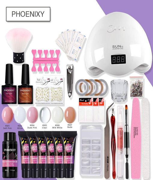 

manicure set complete nail kit with led dryer lamp and base coat tools art set for extension all for manicure1041695