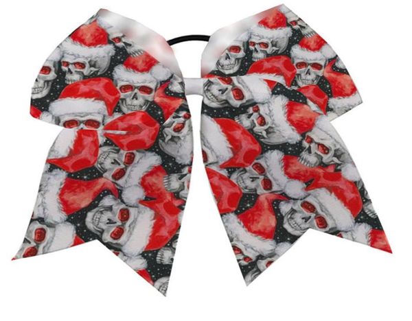 

new 75inch halloween cheer bow glitter pumpkin printed ribbon cheerleading hairbows girls party hair accessories 12pcs8292128, Slivery;white