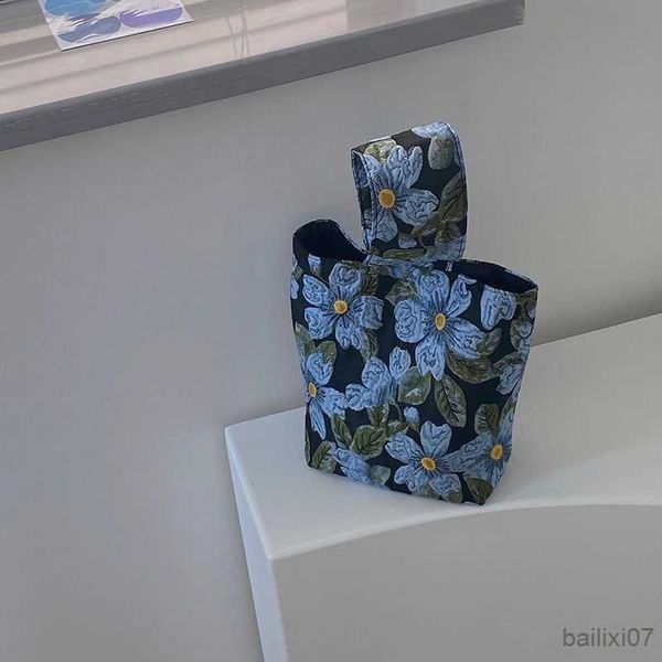 

other bags women canvas tote bag vintage floral print ladies casual handbag bucket bag jacquard fabric reusable shopping beach bag summer, Black;red
