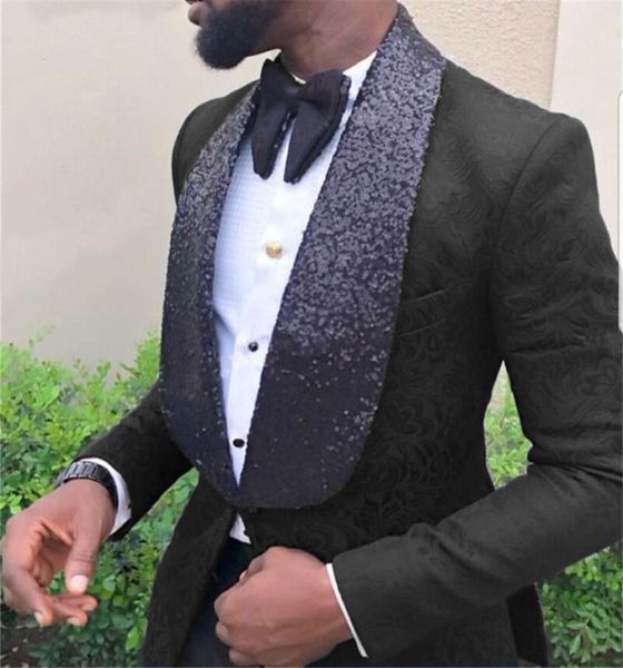 

selling groomsmen shawl lapel groom tuxedos one button men suits weddingpromdinner man blazer jacketpantstie k4126279017, Black;gray