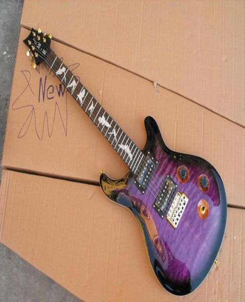 

private stock se paul allender flamed maple purple black electric guitar white mop bat fingerboard inlay tremolo bridge1434730