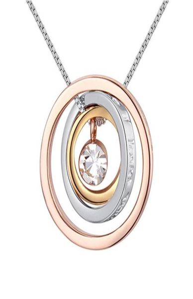 

fashion brand necklaces pendants crystal from austrian round circles necklace casual jewelry brincos christmas gift4480032, Silver