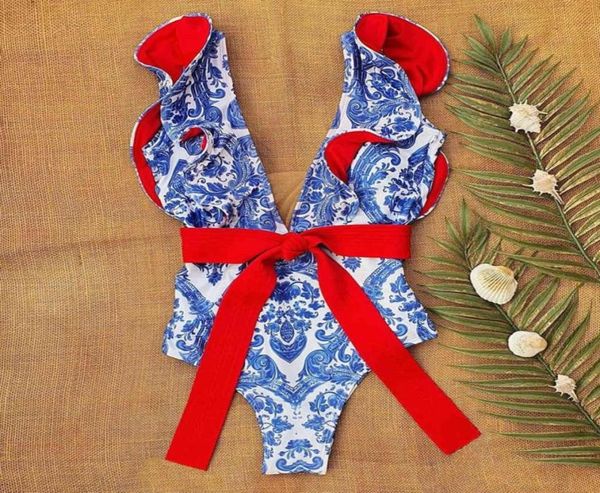 

2022 one piece swimsuit women swimwear floral print bodysuit summer be8550927