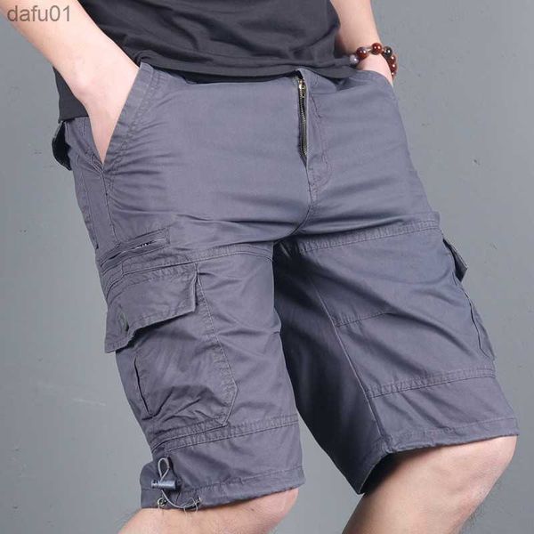 

men's shorts men military cargo shorts summer army green cotton shorts men loose multi-pocket shorts homme casual bermuda trousers size, White;black