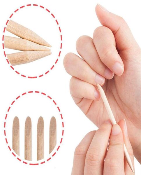 

100pcs orange wood nail sticks double sided multi functional cuticle pusher remover manicure pedicure tool255d7687430