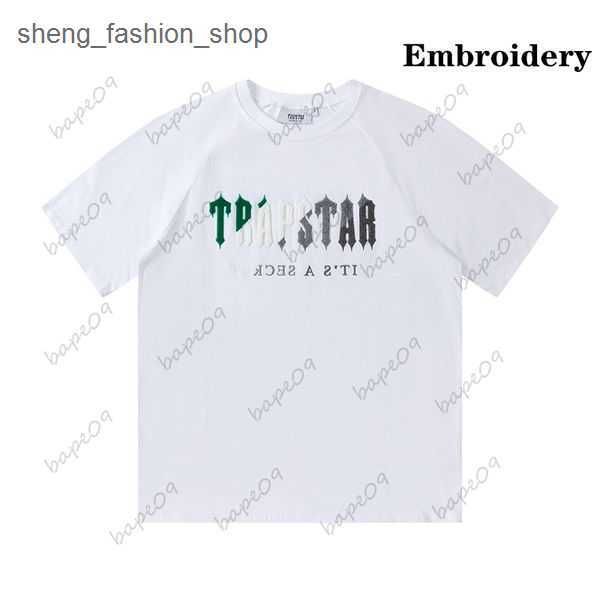

men summer trapstar t-shirt rainbow towel embroidery decoding women t shirt black white round neck tshirts 3 zlya, White;black