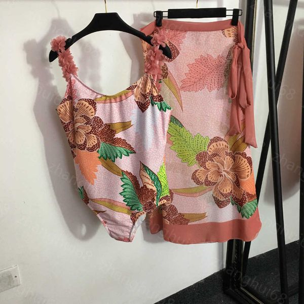 

23ss designer bathing suit bikini swimwear two-piece swimsuit womens bikini three-dimensional flower suspender one-piece swimsuit half skirt, White;black