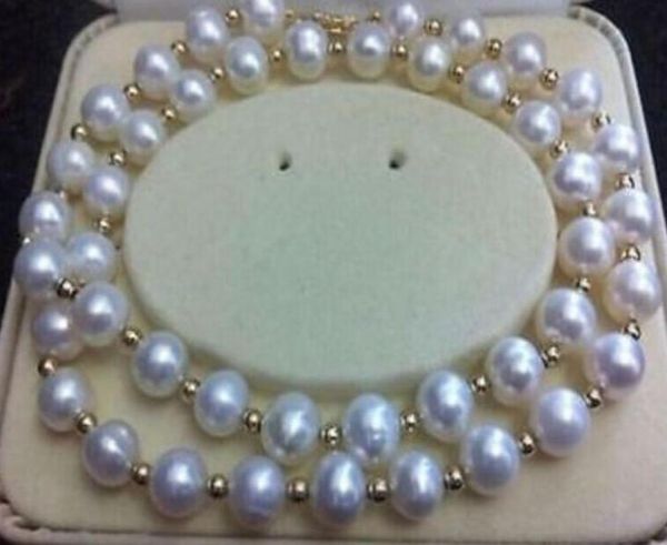 

noble natural 910mm south seas white pearl necklace 25inch 14k gold clasp5313981, Silver