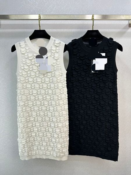 

62 xl 2023 runway dress crew neck short sleeve black white kint dress empire brand same style dress flora print womens clothes weilank799