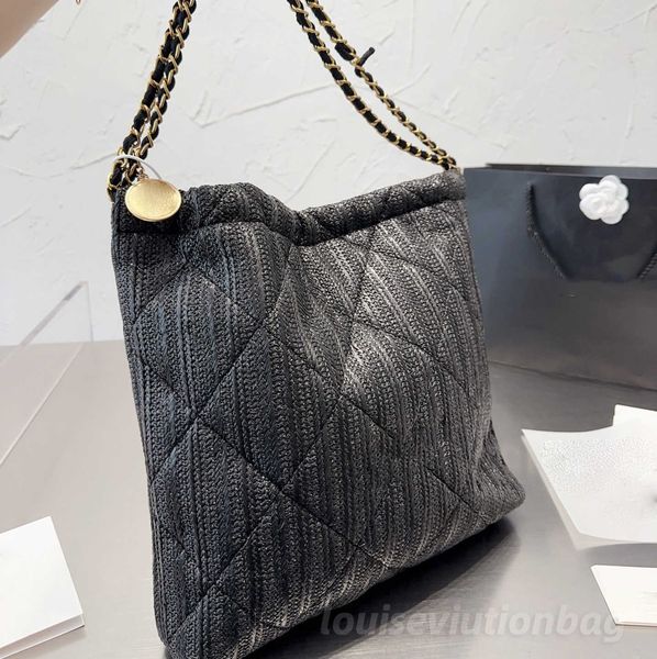 

22bag designer bags handbags tote bag channel chain bagss beach women luxury fashion knitting purse shoulder large capacity canvas shopping