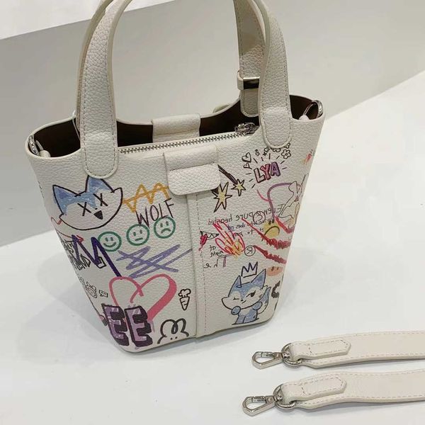 

bucket bags graffiti vegetable basket bag women s cartoon handheld one shoulder crossbody 230529