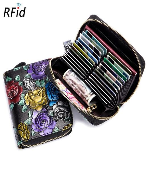 

hbp card holders wallet large capacity zipper rfid fashion leather female antidegaussing multicard position 14x12x35cm1324975, Brown;gray