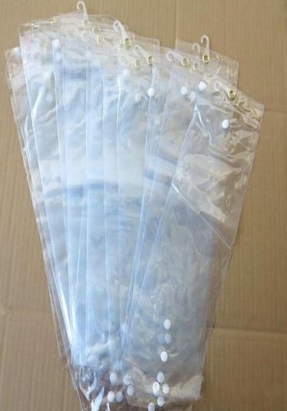 

pvc plastic package bags packing bags with pothhook 1226inch for packing hair wefts human hair extensions button closure34499514182183, Black;brown