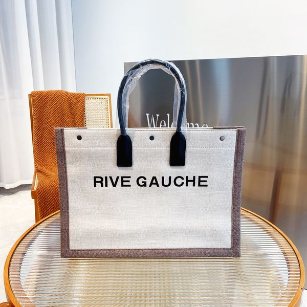 

luxury designer bag shopping bag women's handbag river gauche handbag summer rafia linen beach bag travel oblique shoulder handbag fash