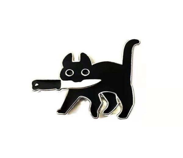 

pins brooches cartoon creative black cat modeling enamel pin lapel badges brooch funny fashion jewelry anime pins7308755, Gray