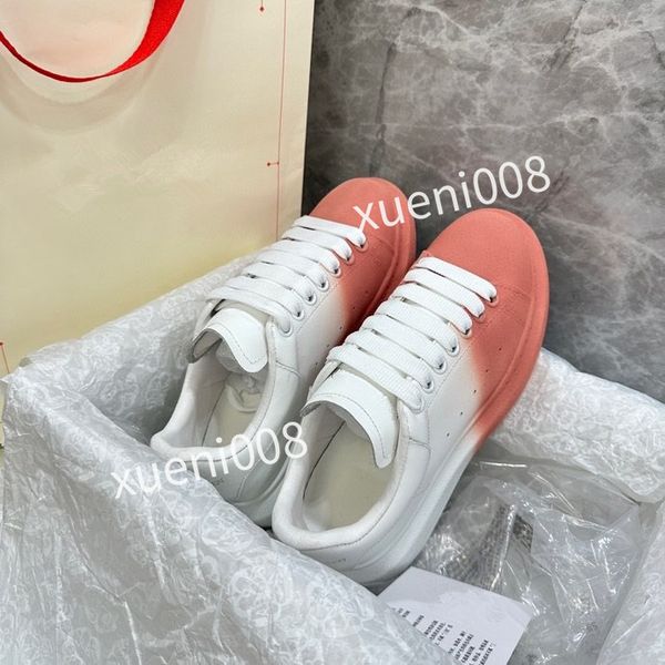 

new brand womens men quality casual shoes designer leather lace-up sneaker fashion running trainers letters flat printed gym sneakers2023, Red;white