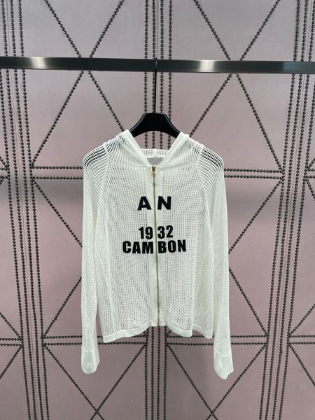 

new women's sweaters 2023 designer summer hooded letter pattern knitted sweater long sleeve loose knit cardigan, White;black