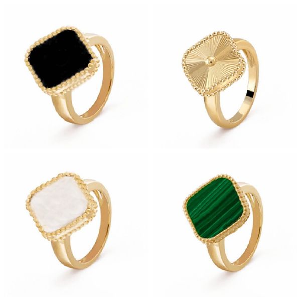 

luxury design 6 color clover charm band ring wedding jewelry for women gift, Silver
