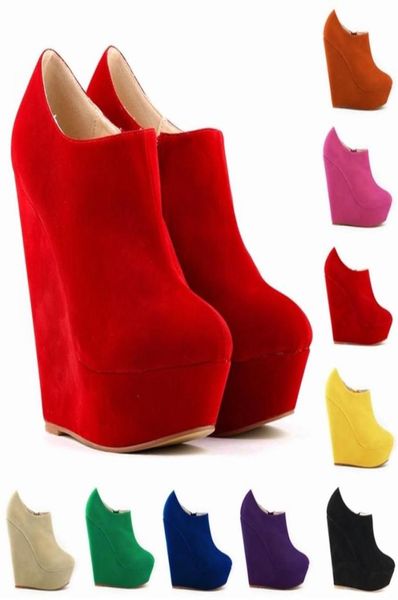 

autumn and winter simple fleece waterproof platform slope with shallow mouth side roman women039s single boots18222268199, Black