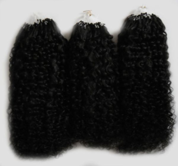 

natural color afro kinky curly micro loop hair extensions 300g mongolian kinky curly hair micro link hair extensions human 300s8906135, Black