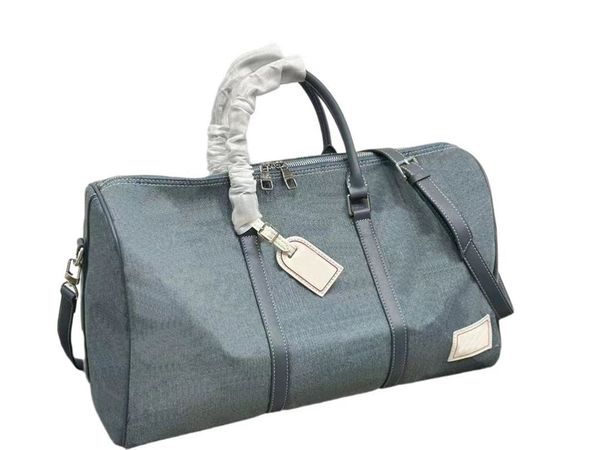 

designer design fashion travel bag denim aging letter embossed pattern 45cm.