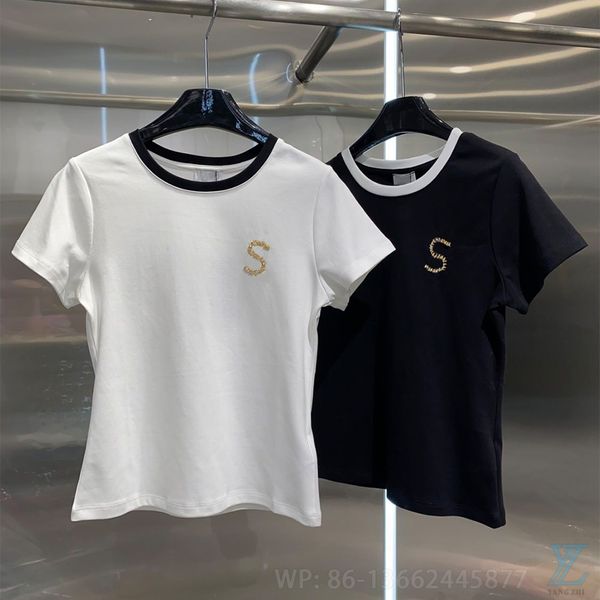 

cotton t-shirt women's short sleeve black and white