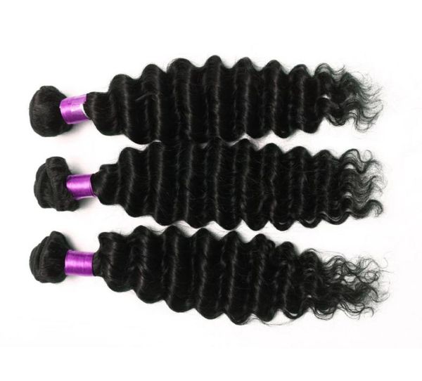 

3pcs lot brazilian hair deep wave 7a deep wave human hair 100 human hair good hair extensions natural color brazilian deep curly 8425769, Black