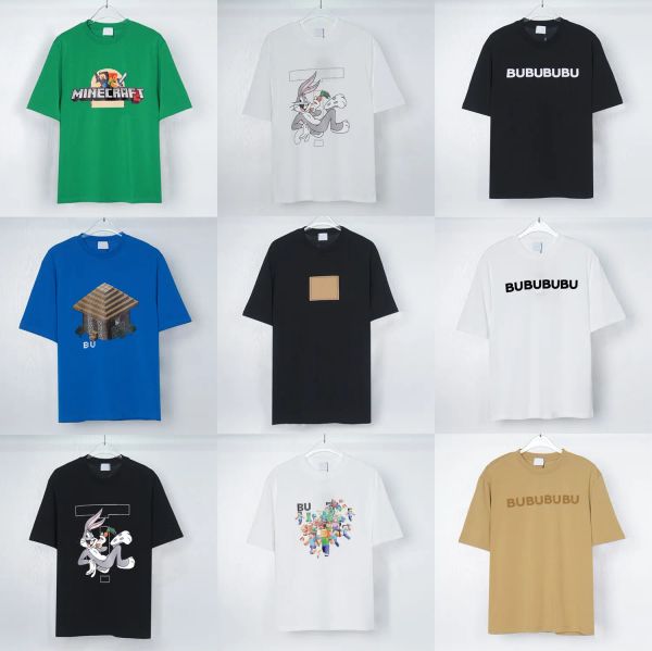 

bu printed t shirts designer tees men's t-shirts summer print 100% cotton loose casual short sleeved t shirt for men and women tee polo, White;black