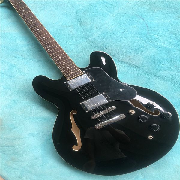 

black hollow electric guitar with superior performance,ing
