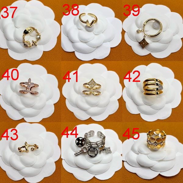 

simple letter designed rings women 18k gold plated men open ring designer jewelry couple luxurys classic anniversary gift vr-005, Silver