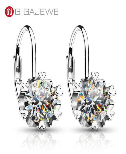 

gigajewe moissanite ef color vvs1 dangle total 2ct 925 silver earrings 18k gold plated diamond test passed jewelry gmse0117273409