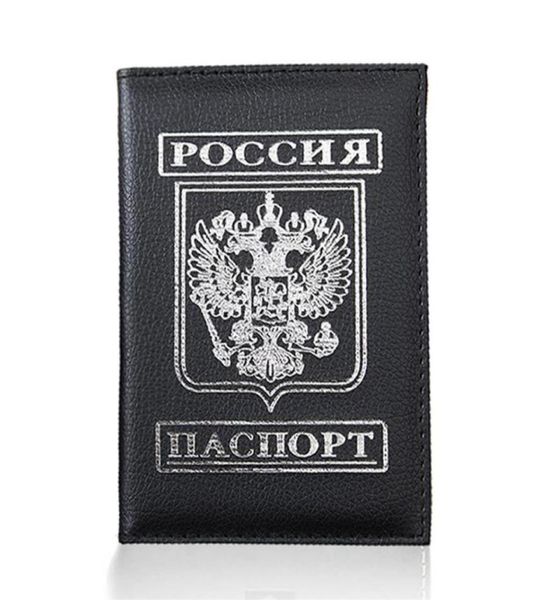

women men travel ru passport cover russian emblem pass card credit card holder case pu leather business card pass port wallet280y6128985, Brown;gray