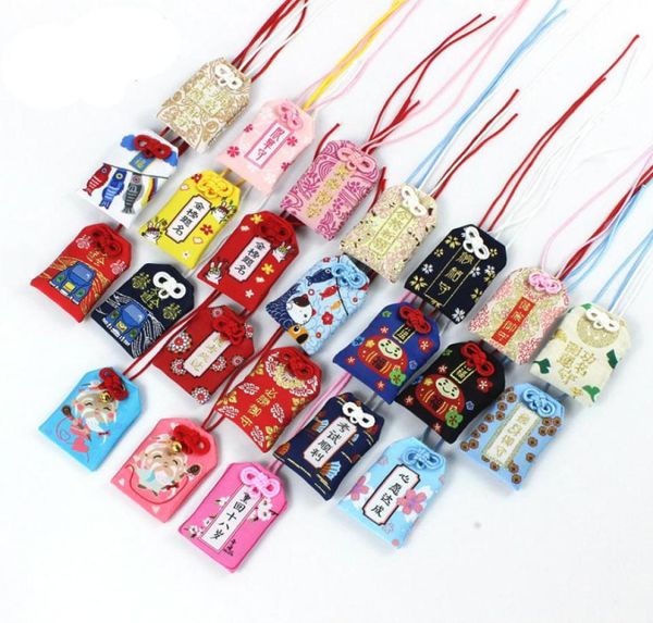 

10pcsset omamori damo guard blessing bag academic koi fish success health young pendant keyring1771726, Silver