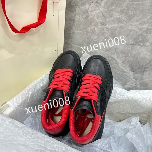 

2023new women mens quality casual shoes designer leather lace-up sneaker fashion running trainers letters flat printed gym sneakers, Red;white