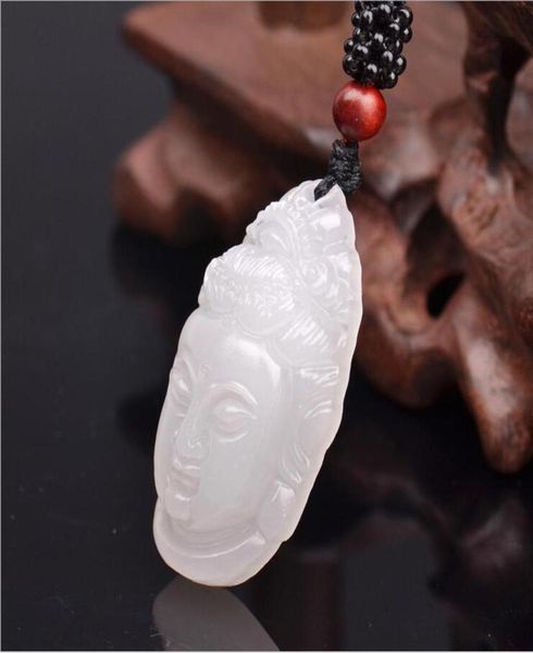 

xinjiang white jade buddha head pendant natural authentic afghanistan baiyu guanyin head jade pendant pendant8759195, Silver