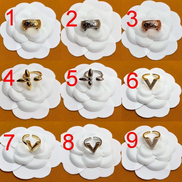 

simple letter designed rings women 18k gold plated men open ring designer jewelry couple luxurys classic anniversary gift vr-001, Silver