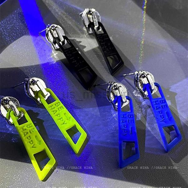 

stud funny personality punk metal alloy zipper shape studs earring for women girls creative colorful charm ear jewelry j230529, Golden;silver