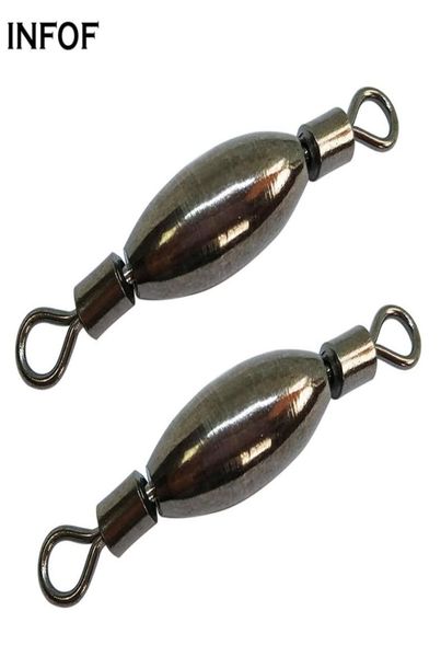 

100 pieceslot copper sinker fishing swivels bass fishing weight with swivel sea rock fishing leader7326016
