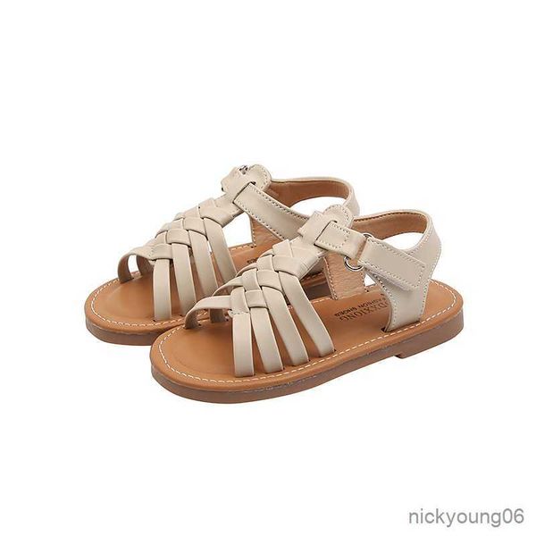 

sandals sandals 2023 summer new children's woven sandals kids fashion casual shoes open-toe soft-soled beach shoes baby girls r230529, Black;red